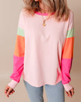 Colorblock Patchwork Long Sleeve Top