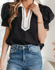 Remington Collar Short Sleeve Blouse