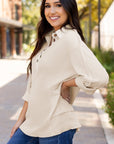 Arianna Waffle  Half Button Top.