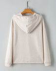Madison Textured Drawstring Henley Hoodie