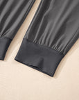 Solid Elastic High Waist Pocketed Cargo Jogger Pants