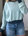 Colorblock Patchwork Long Sleeve Crewneck Sweatshirt
