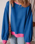 Karilia Colorblock Bubble Sleeve Sweatshirt
