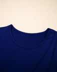 Solid Asymmetric Seam Long Sleeve Top