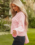 Lilly Textured Contrast Dropped Long Sleeve Top