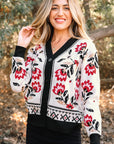 Selene Print Front Knit Cardigan