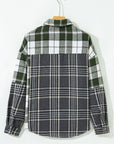 Plaid Textured Knit Button-Up Shacket