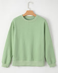 Solid Fleece Lined Drop Shoulder Terry Sweatshirt