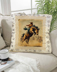 Baha Ranch Vintage Rodeo Stamp Throw Pillow Made in America