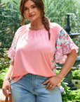 Lacey Ruffled Short Sleeve PLUS Blouse