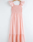 Ashlyn Flutter Sleeve Smocked Bodice Maxi Dress