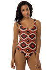 Yeehaw Rust Aztec One-Piece Swimsuit