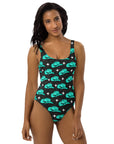 Yeehaw Turquoise Hat One-Piece Swimsuit