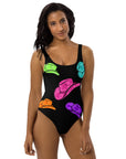 Yeehaw All Neon Hat One-Piece Swimsuit