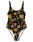 Yeehaw Vintage Cowgirl Collage One-Piece Swimsuit