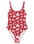 Yeehaw Red Rodeo Cowboy One-Piece Swimsuit