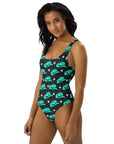 Yeehaw Turquoise Hat One-Piece Swimsuit