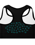 Turquoise Cattle Brands Sports Bra