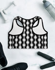 White Aztec Padded Sports Bra