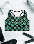 Turquoise Aztec Sports Bra