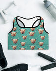 Highland Cow Sports Bra