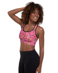 Hot Pink Yeehaw Padded Sports Bra