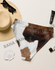 Yeehaw Brown Cow Print Bikini Bottom