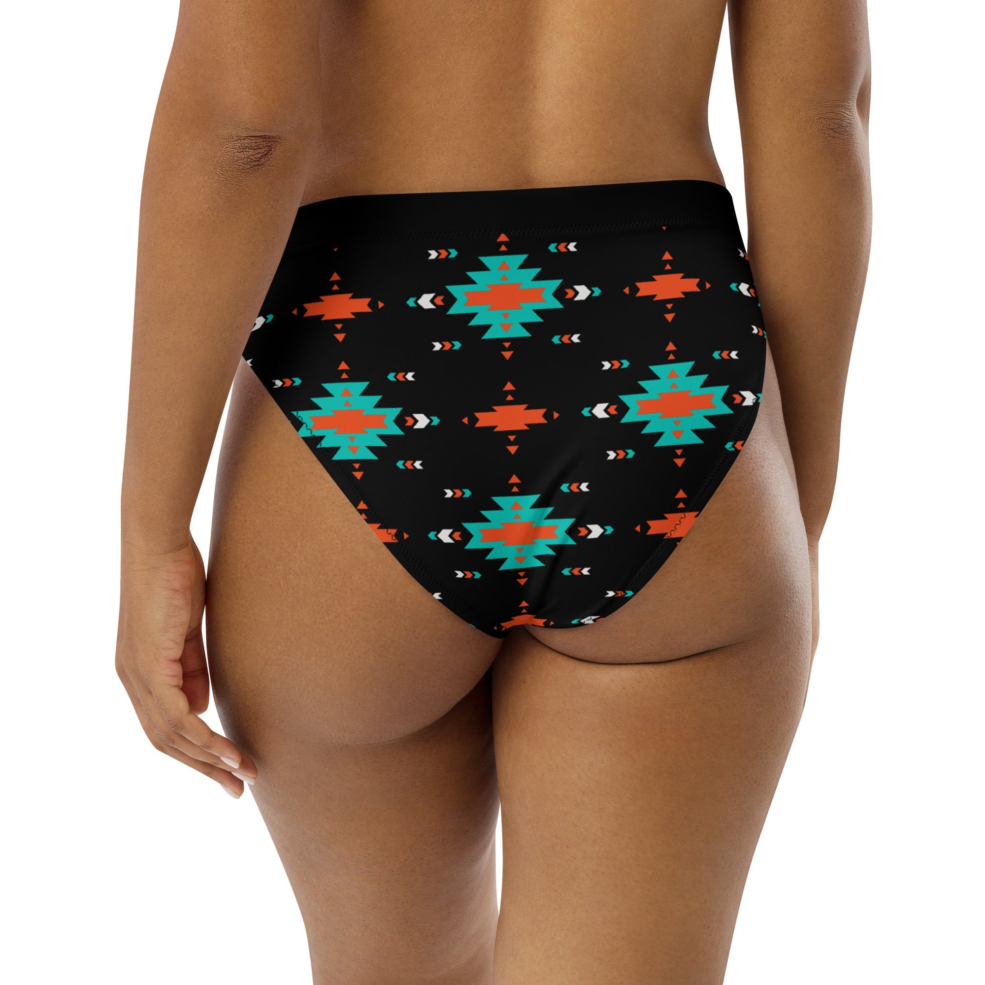 Yeehaw Turquoise &amp; Orange Aztec Bikini Bottom