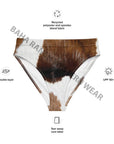 Yeehaw Brown Cow Print Bikini Bottom