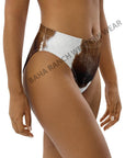 Yeehaw Brown Cow Print Bikini Bottom