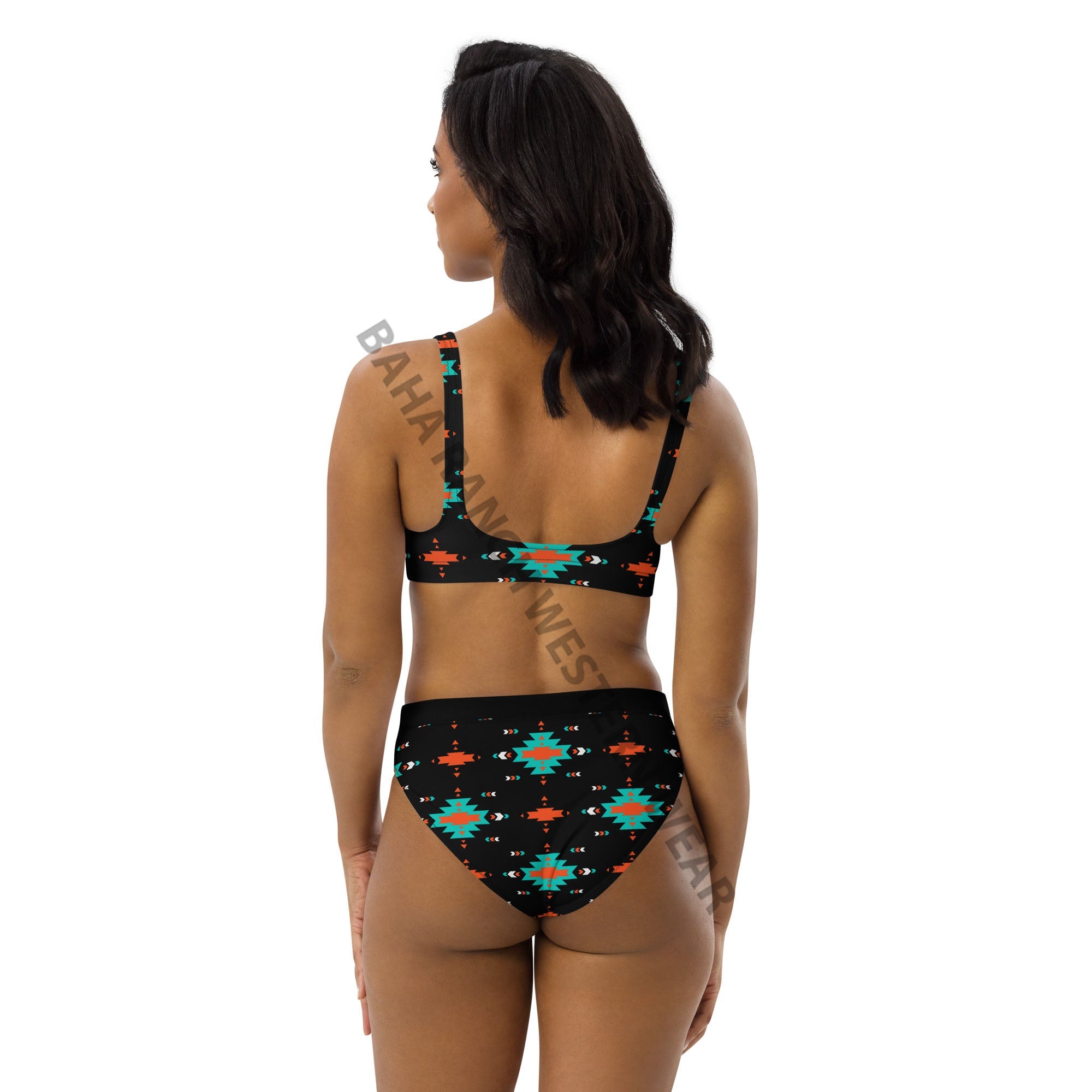 Yeehaw Turquoise &amp; Orange Aztec Bikini