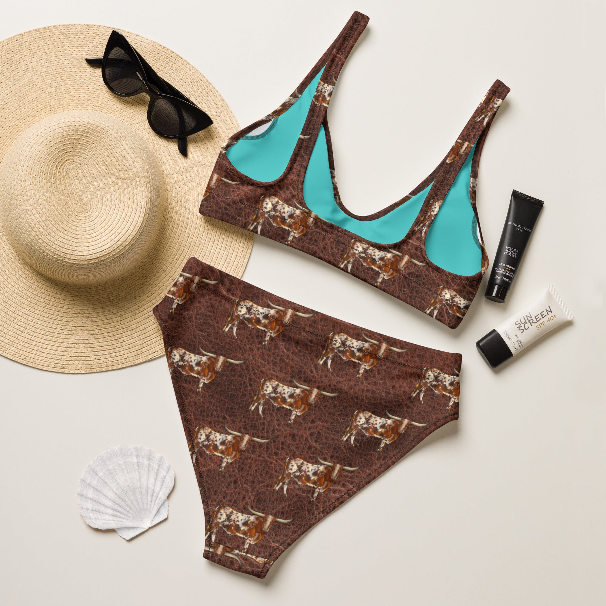 Yeehaw Leather &amp; Longhorns Bikini