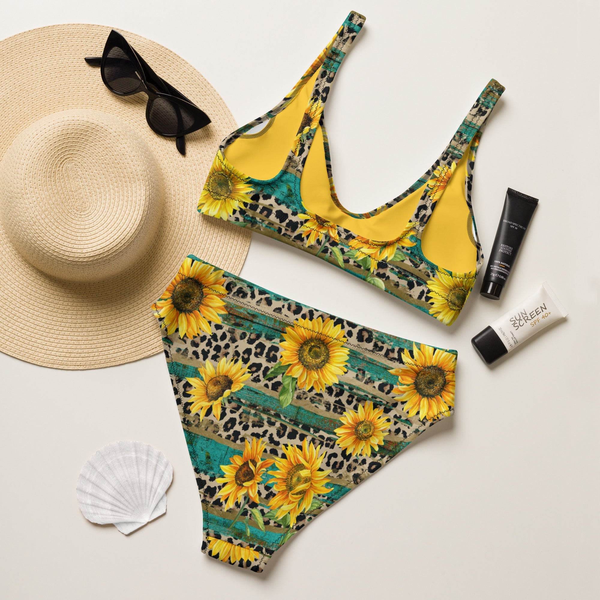 Yeehaw Leopard &amp; Sunflower Bikini