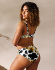 Yeehaw Cow Print Sunflower Bikini