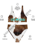 Yeehaw Brown Cow Print Bikini