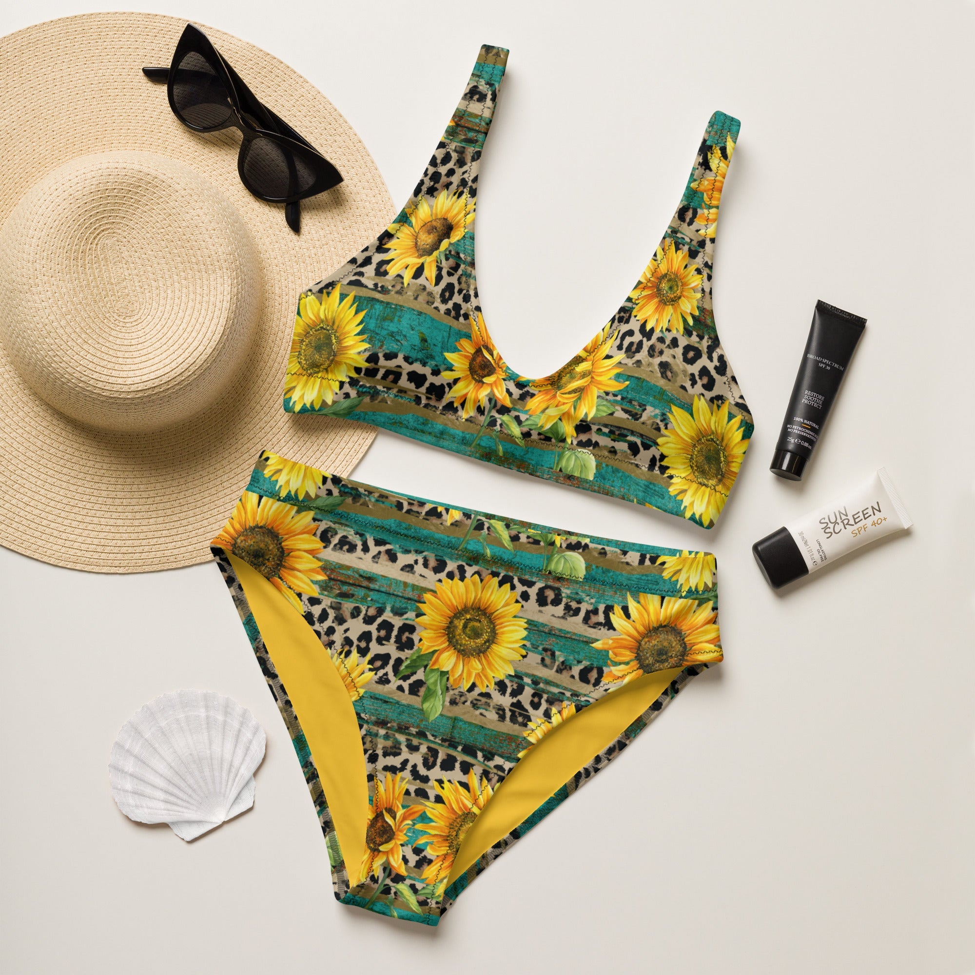 Yeehaw Leopard &amp; Sunflower Bikini
