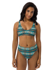 Yeehaw Teal Aztec Blanket Print Bikini