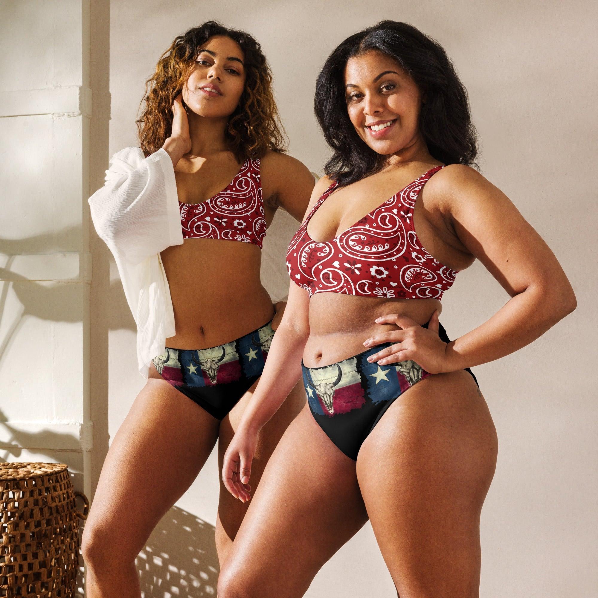 Yeehaw Texas Bandana Red White &amp; Blue Bikini