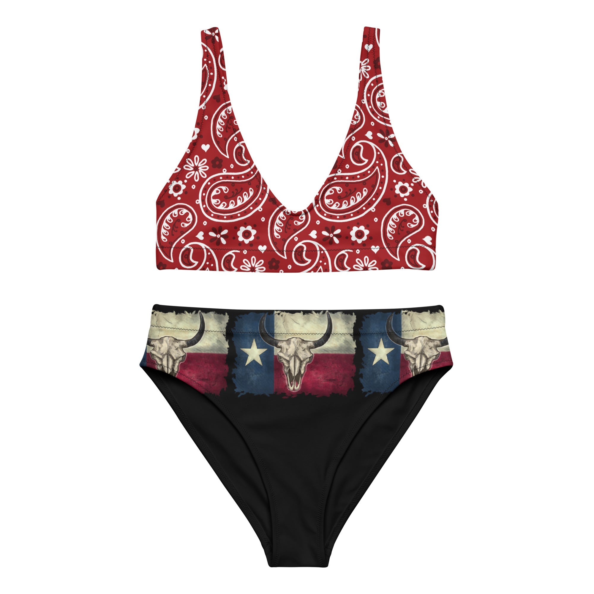 Yeehaw Texas Bandana Red White &amp; Blue Bikini