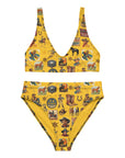Yeehaw Vintage Cowboy Collage Mustard Bikini