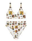 Yeehaw Vintage Cowgirl Collage White Bikini
