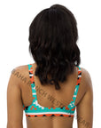 Yeehaw Turquoise Orange Aztec Bikini Top