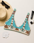 Yeehaw Turquoise Teepee Bikini Top