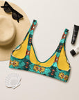Yeehaw Turquoise Aztec Bikini Top