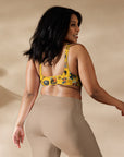 Yeehaw Vintage Cowboy Collage Mustard Bikini Top
