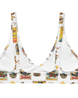 Yeehaw Vintage Cowgirl Collage White Bikini Top