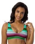 Yeehaw Aqua Serape Bikini Top