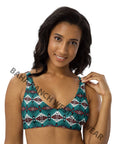 Yeehaw Teal Burgandy Bikini Top