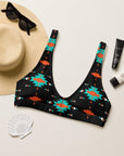 Yeehaw Turquoise & Orange Aztec Bikini Top