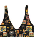 Yeehaw Vintage Cowboy Collage Bikini Top